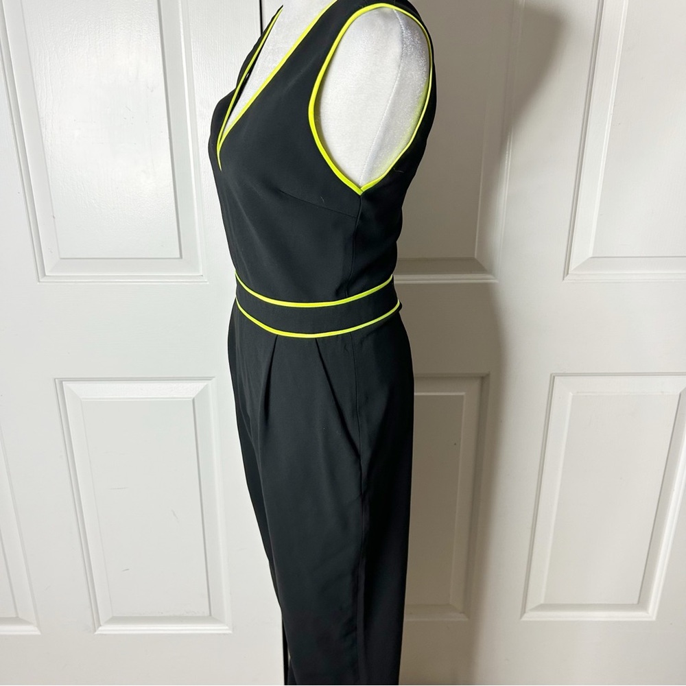 Alice + Olivia Black Jeri Neon Straight Leg Jumpsuit (size 2) - Picture 4 of 11